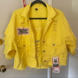 Yellow denim jacket